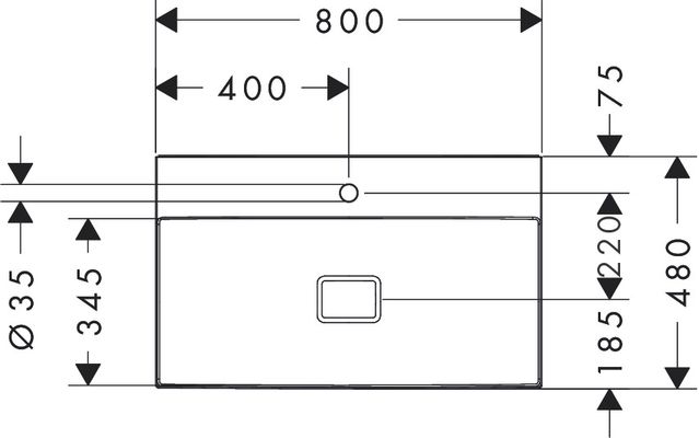 Hansgrohe Waschtisch Xevolos E 800 x 480 mm mit Hahnloch ohne Überlauf, SmartClean weiss, 190 x 480 mm, Farbe weiß Bild 5