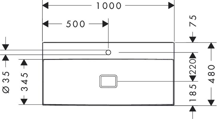 Hansgrohe Waschtisch Xevolos E 1000 x 480 mit Hahnloch ohne Überlauf, SmartClean weiss, 190 x 480 mm, Farbe weiß Bild 26