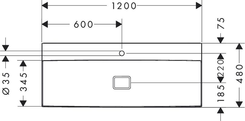 Hansgrohe Aufsatzwaschtisch ge Xevolos E 1200 x 480 mm mit Hahnl.ohne Überl.SmartClean we, 190 x 480 mm, Farbe weiß Bild 5