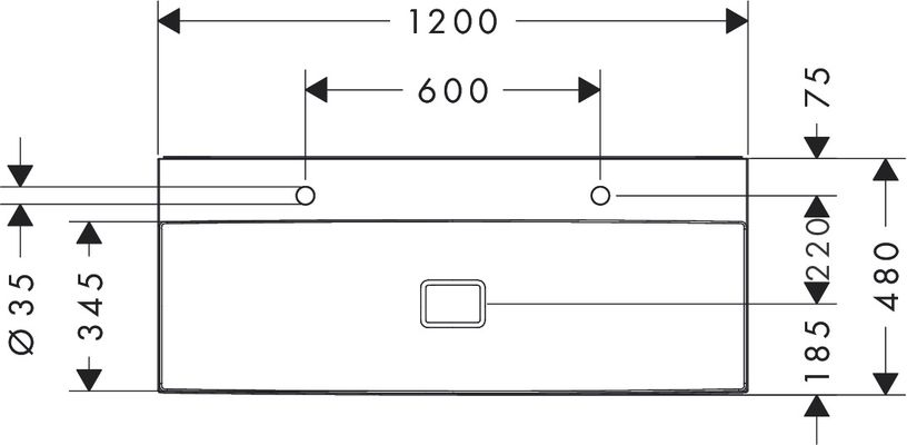 Hansgrohe Waschtisch Xevolos E 1200 x 480 mm mit 2 Hahnl.ohne Überlauf, SmartClean weiss, 190 x 480 mm, Farbe weiß Bild 5