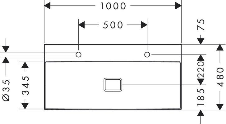 Hansgrohe Aufsatzwaschtisch ge Xevolos E 1000 x 480 mm mit 2 Hahnl.ohne ÜBL SmartClean we, 190 x 480 mm, Farbe weiß Bild 5