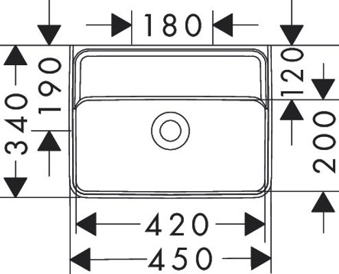 Hansgrohe Handwaschbecken Xanuia Q 450 x 340 mm, ohne Hahnloch u.Überlauf weiss, 150 x 340 mm, Farbe weiß Bild 7