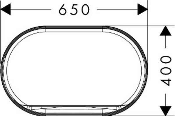 Hansgrohe Aufsatzwaschtisch Xuniva Evo U ohne Hl. u.Ül SMC / HYE we, 650 x 400 mm, Farbe weiß Bild 3