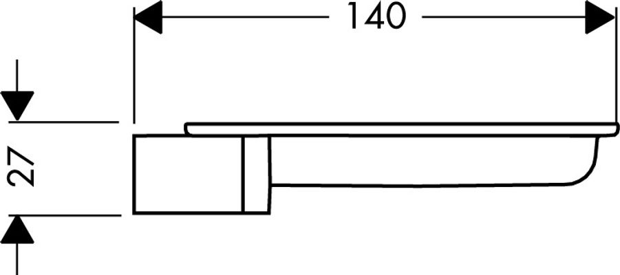 Hansgrohe Seifenschale Cassetta'S, Kunststoff transparent abnehmbar, 27 x 148 x 140 mm, Farbe transparent Bild 3