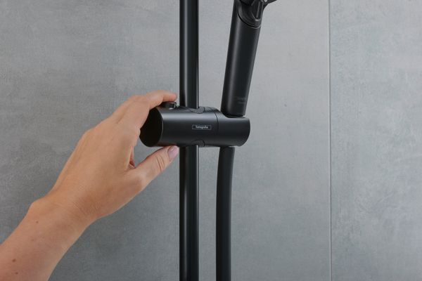 Hansgrohe Showerpipe 240 1jet Vernis Shape matt, mit Wannenthermostat, 1524 x 276 x 547 mm, Farbe schwarz Bild 8