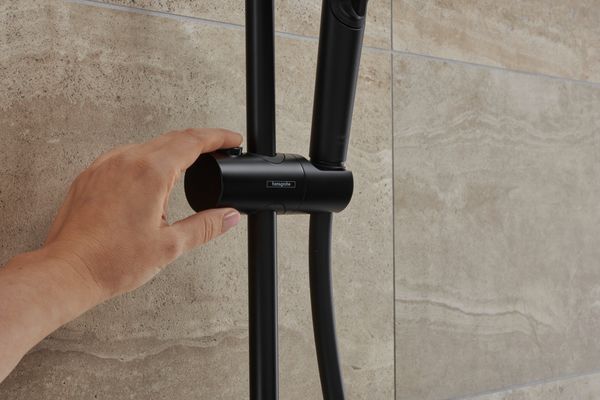 Hansgrohe Showerpipe Vernis Blend 240 1-strahlig, mit Thermostat, 1124 x 277 x 545 mm, Farbe schwarz Bild 8