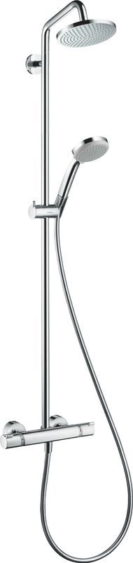 Hansgrohe Showerpipe Croma 160, mit Thermostat, Brausearm 270 mm, 1439 x 270 x 380 x 360 mm, Farbe chrom Bild 1