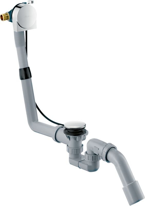 Hansgrohe Ein-, Ab- und Überlaufgarnitur Exafill S Komplettset für Normalwa, Farbe chrom Bild 1