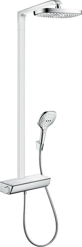 Hansgrohe Showerpipe Raindance Select E 300 2jet EcoSmart weiss / chrom, 1536 x 511 x 472 mm, Farbe weiß, chrom Bild 1