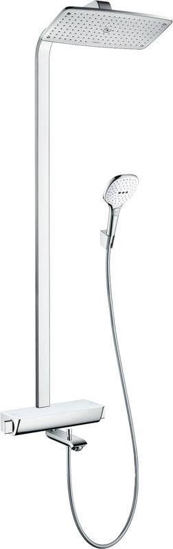 Hansgrohe Showerpipe Raindance Select we./chr. mit KB Raindance E Air 1jet 360 mm Wanne, 1628 x 576 x 487 mm, Farbe weiß, chrom Bild 1