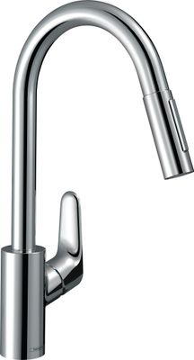 Hansgrohe Spültischmischer 240 Focus M41 Ausziehbrause 2jet sBox edelstahl-optik, 406 mm, Farbe silber Bild 2