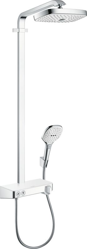 Hansgrohe Showerpipe Raindance Select weiss / chr ShowerTablet KB Raindance E Air 2jet 300, 1218 x 710 x 457 mm, Farbe weiß, chrom Bild 1