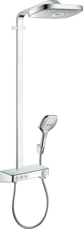 Hansgrohe Raindance Showerpipe Select E300 mit Thermostat, Brausearm 380 mm, 1218 x 380 x 718 x 466 mm, Farbe chrom Bild 1
