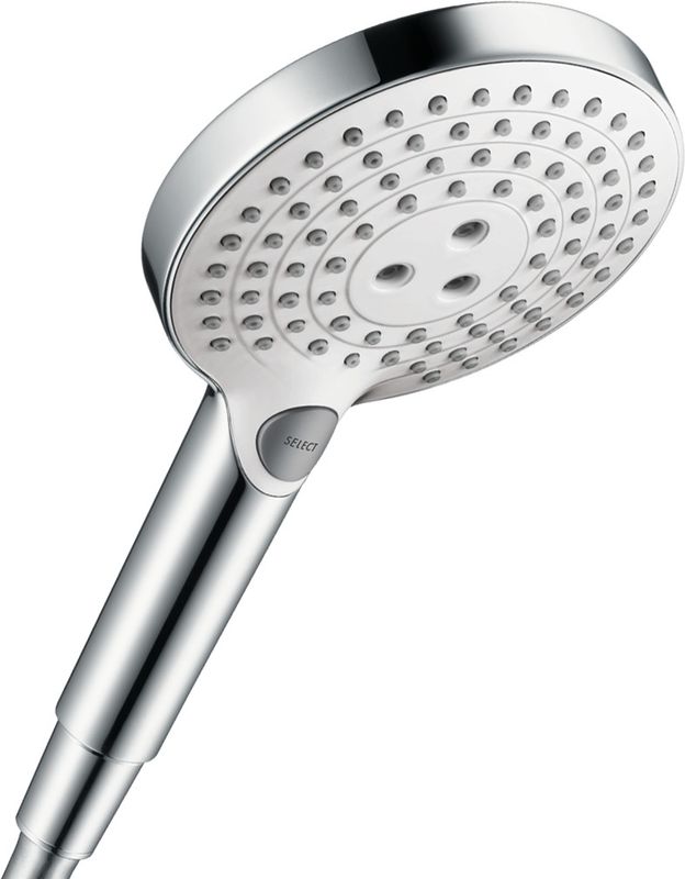 Hansgrohe Handbrause Raindance Select S 120 EcoSmart, 3-strahlig, weiss / chrom, 125 mm, Farbe weiß, chrom Bild 1
