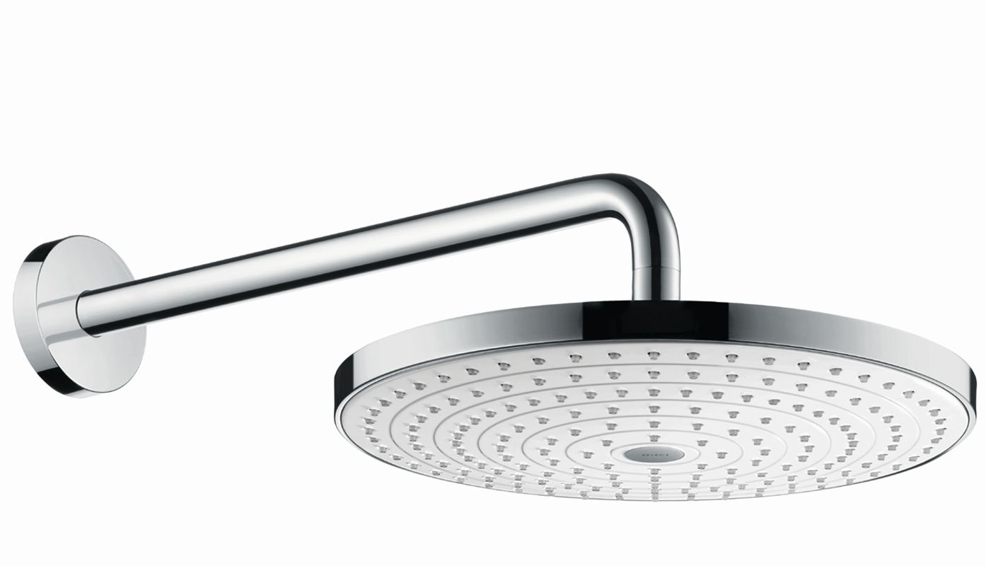 Hansgrohe Kopfbrause Raindance Select S 300, 2jet 300 mm, mit Brausearm 390 mm weiss / chrom, 1463 x 380 x 580 x 580 mm, Farbe weiß, chrom Bild 1