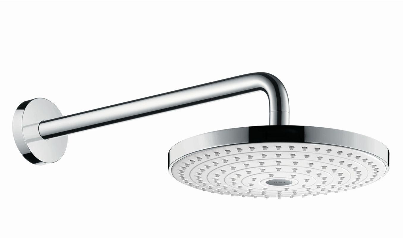 Hansgrohe Kopfbrause Raindance Select S 240 2jet EcoSmart Brausearm 390 mm weiss / chr, 163 mm, Farbe weiß, chrom Bild 1