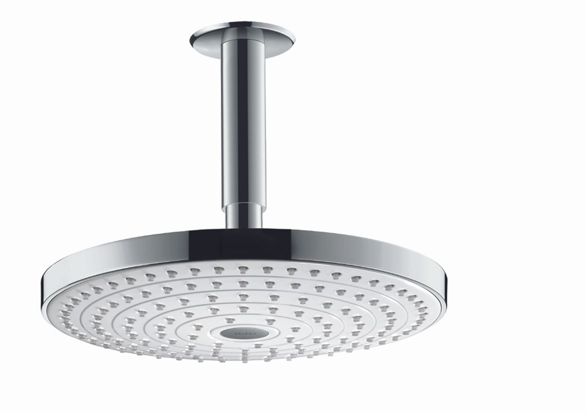 Hansgrohe Kopfbrause Raindance Select S 240 2jet 240 mm Deckenmontage weiss / chrom, 193 mm, Farbe weiß, chrom Bild 1
