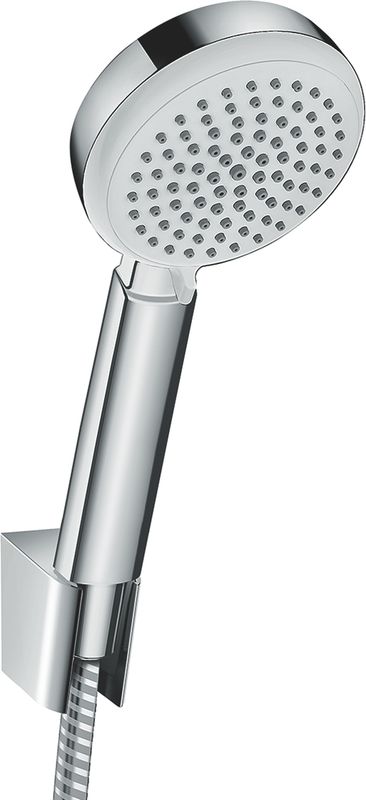 Hansgrohe Brausenset Crometta 100 Vario/ Porter, Brauseschlauch 1250 mm, weiss / chrom, Farbe weiß Bild 1