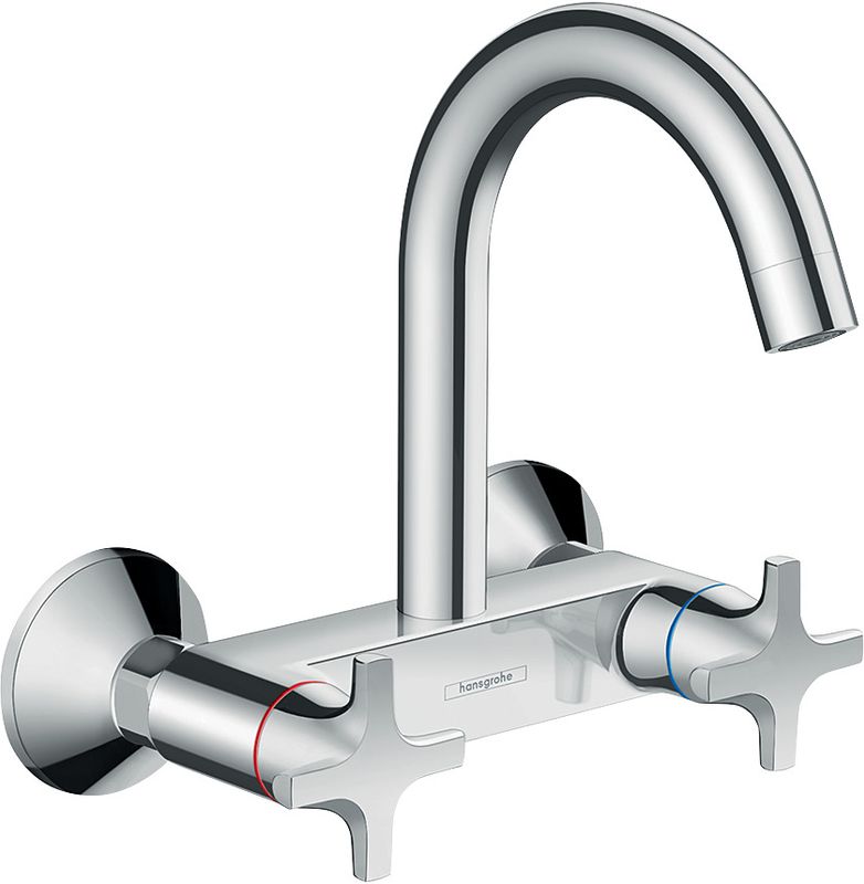 Hansgrohe Zweigr.Spültischarmatur Logis M32 Eco Wandmodell Highspout 1jet, Farbe chrom Bild 1