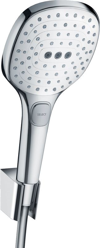 Hansgrohe Brausehalterset Raindance Select E 120 3-strahlig, 160 cm Schlauch, weiss / chrom, Farbe weiß, chrom Bild 1