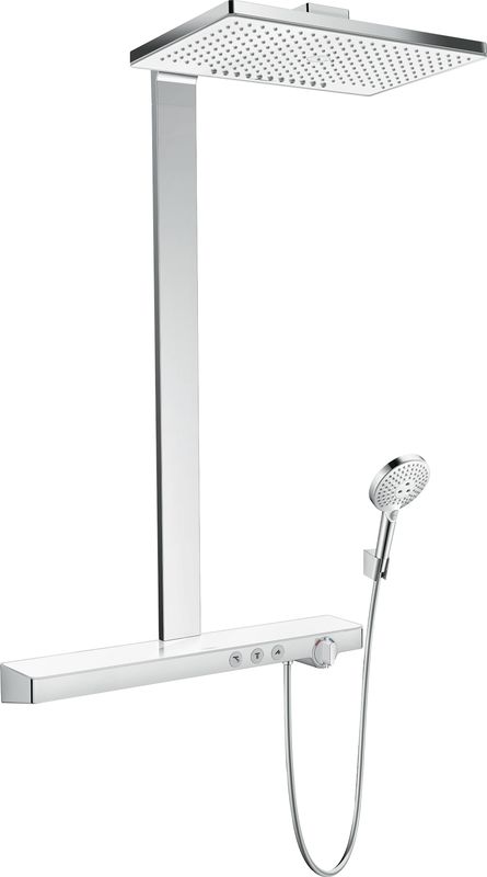 Hansgrohe Showerpipe Rainmaker Select E 460 2jet EcoSmart weiss / chrom, 1565 x 785 x 580 mm, Farbe weiß, chrom Bild 1