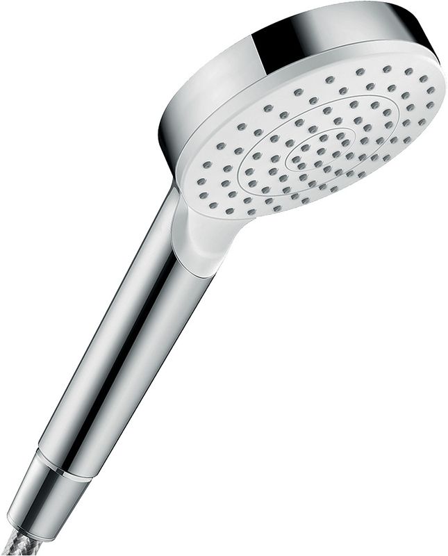 Hansgrohe Crometta Handbrause 1-strahlig, EcoSmart, weiss / chrom, 100 mm, Farbe weiß, chrom Bild 1