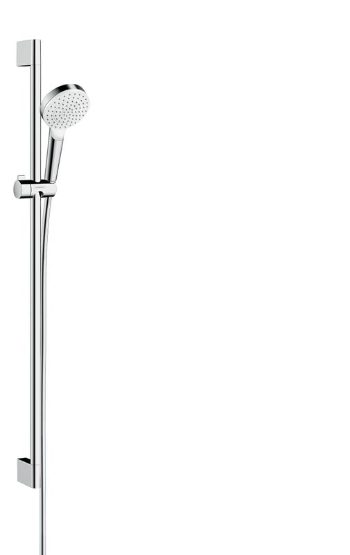 Hansgrohe Brausengarnitur 900 mm, 1-strahlig, EcoSmart, weiss / chrom, Farbe weiß, chrom Bild 1