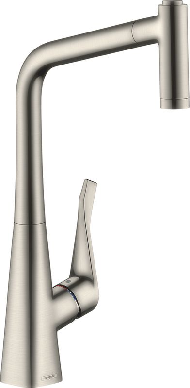 Hansgrohe Spültischmischer 320 Metris M71 Ausziehbrause 2jet sBox edelstahl-optik, 430 mm, Farbe silber Bild 1