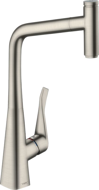 Hansgrohe Spültischmischer 320 Metris Select M71 Ausziehauslauf 1jet sBox steel, 445 mm, Farbe silber Bild 1