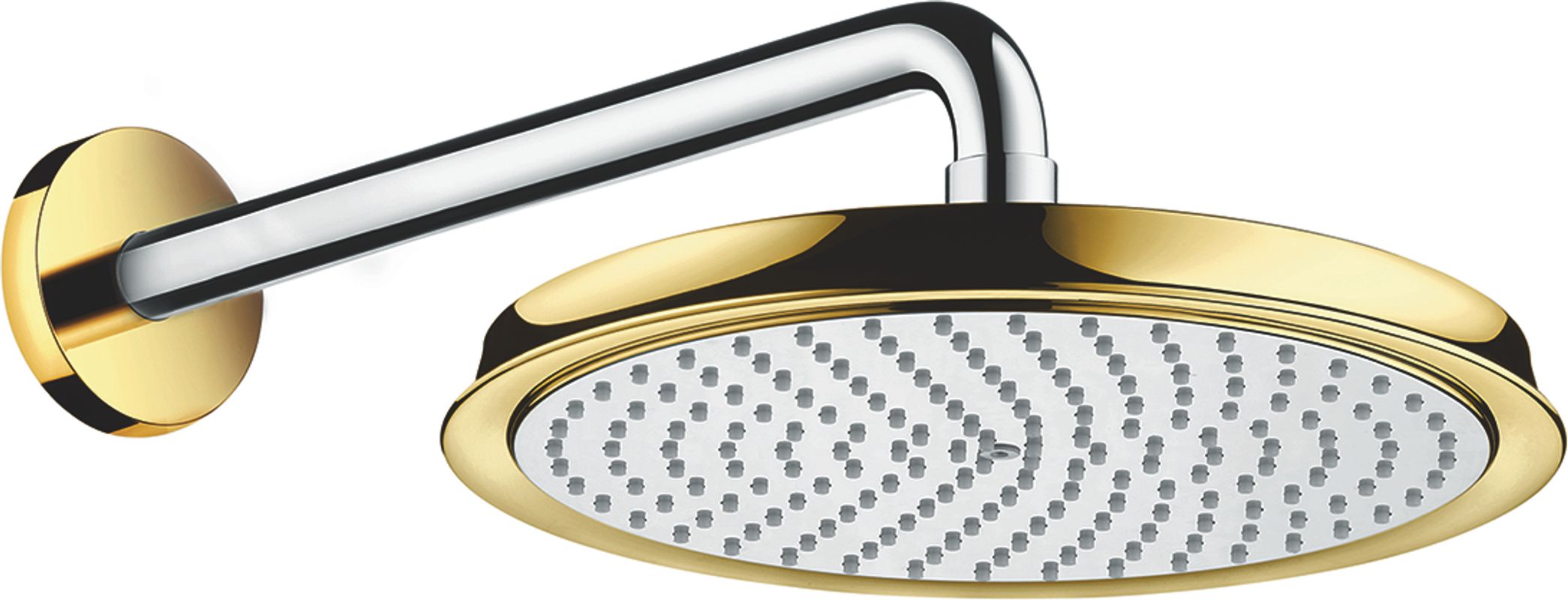 Hansgrohe Tellerkopfbrause Raindance Classic 240 mm Air chrom / gold, mit Brausearm 383 mm, 147 x 270 x 524 x 524 mm, Farbe chrom, gold Bild 1