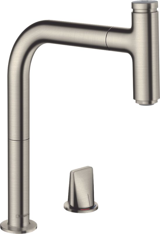 Hansgrohe 2-Loch SPTM 200 Metris Select M71 Ausziehauslauf 1jet sBox edelstahl-optik, 320 mm, Farbe silber Bild 1