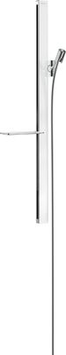 Hansgrohe Brausestange Unica'E 90, mit Glasablagen u.Brauseschlauch, weiss / chrom, 945 mm, Farbe weiß, chrom Bild 2