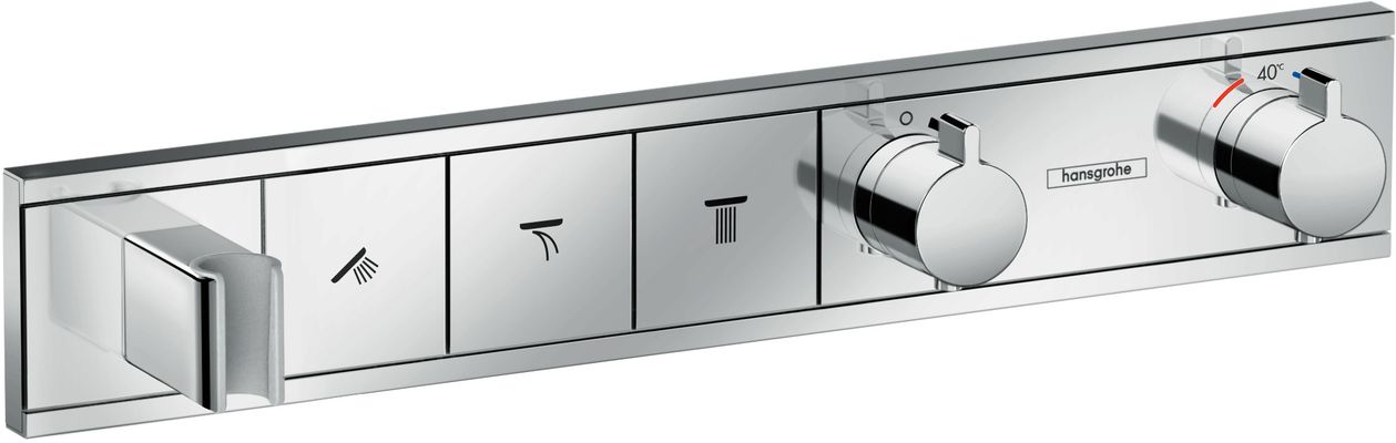 Hansgrohe UP-Thermostat Fertigset, für 3 Verbraucher, 90 x 527 x 84 mm, Farbe chrom Bild 2