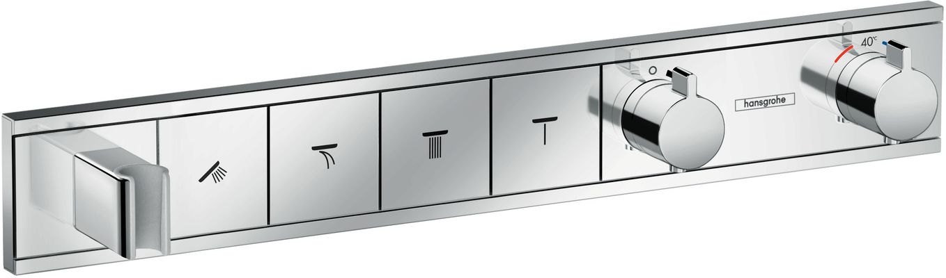 Hansgrohe UP-Thermostat Fertigset, für 4 Verbraucher, 90 x 598 x 84 mm, Farbe chrom Bild 2