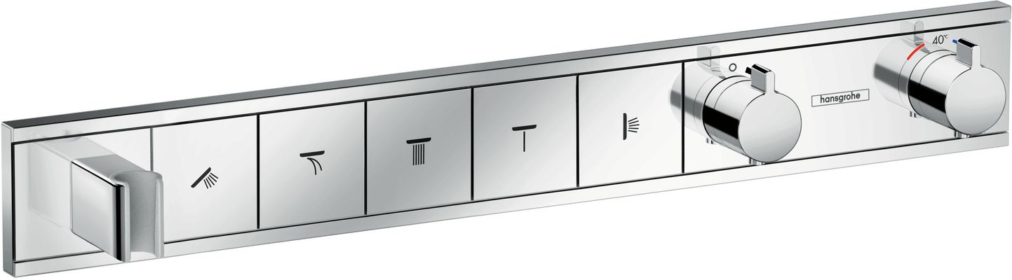 Hansgrohe Thermostat UP RainSelect Fertigset 5 Verbraucher mit Halter, 90 x 669 x 84 mm, Farbe chrom Bild 2