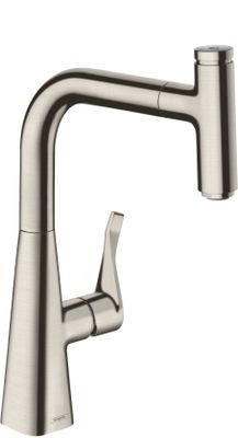 Hansgrohe Spültischmischer 240 Metris Select M71 Ausziehauslauf 1jet edelstahl-optik, 350 mm, Farbe silber Bild 2