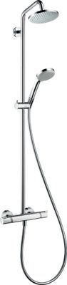 Hansgrohe Showerpipe Croma 160, mit Thermostat, Brausearm 270 mm, 1439 x 270 x 380 x 360 mm, Farbe chrom Bild 2