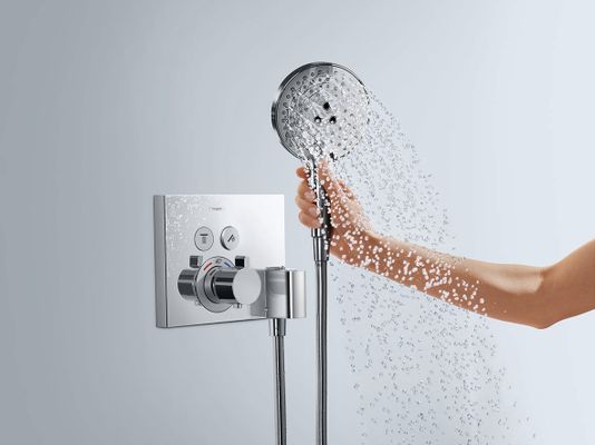 Hansgrohe Fertigset UP-Thermostat ShowerSelect, 2 Verbraucher, mit Fixfit u.Porter, 188 x 188 mm, Farbe chrom Bild 2