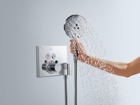 Hansgrohe Fertigset UP-Thermostat ShowerSelect, 2 Verbraucher, mit Fixfit u.Porter, 188 x 188 mm, Farbe chrom Bild 3