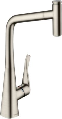 Hansgrohe Spültischmischer 320 Metris Select M71 Ausziehauslauf 1jet edelstahl-optik, 445 mm, Farbe silber Bild 2