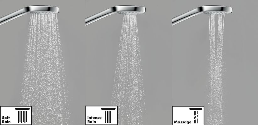 Hansgrohe Handbrause Croma Select S Multi EcoSmart, weiss / chrom, 110 mm, Farbe weiß, chrom Bild 2