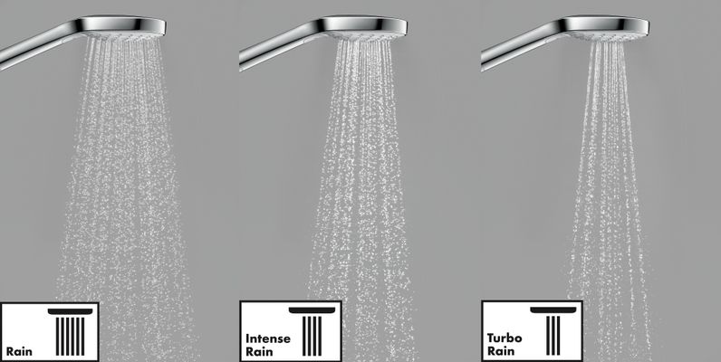 Hansgrohe Handbrause Croma Select S Vario EcoSmart 3-strahlig, weiss / chrom, 181 mm, Farbe weiß, chrom Bild 2