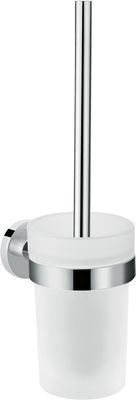 Hansgrohe Toilettenbürstengarnitur verdeckte Befestigung, mattglas, 355 x 94 x 128 mm, Farbe chrom Bild 2