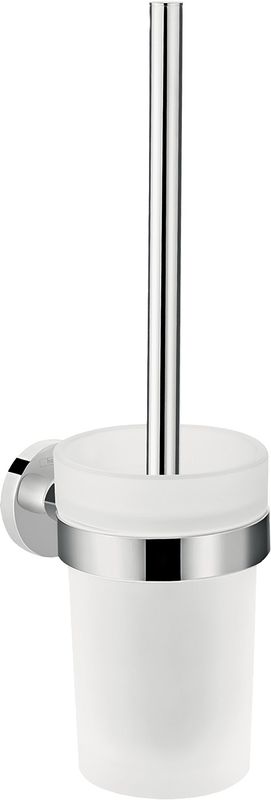 Hansgrohe Toilettenbürstengarnitur verdeckte Befestigung, mattglas, 355 x 94 x 128 mm, Farbe chrom Bild 1