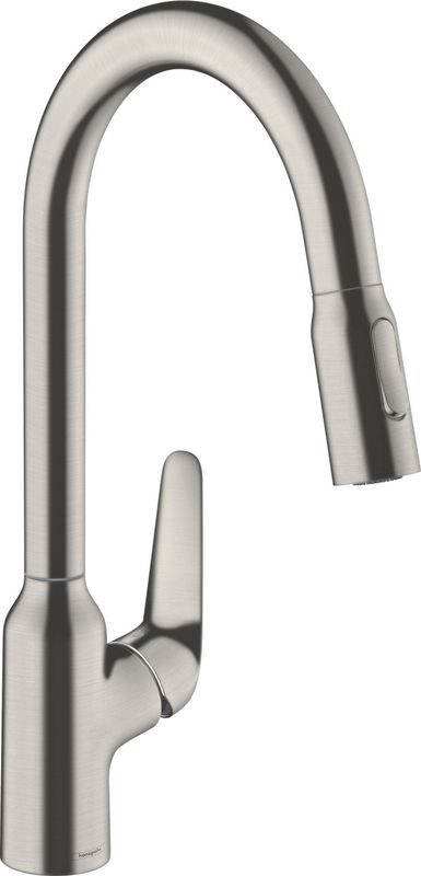 Hansgrohe Spültischmischer 220 Focus M42 Ausziehbrause 2jet edelstahl-optik, 400 mm, Farbe silber Bild 1