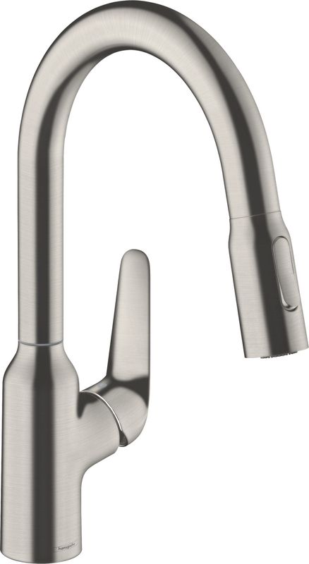Hansgrohe Spültischmischer 180 Focus M42 Ausziehbrause 2jet edelstahl-optik, 364 mm, Farbe silber Bild 1