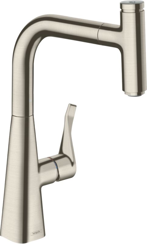 Hansgrohe Spültischmischer 240 Metris Select M71 Ausziehauslauf 1jet sBox steel, 350 mm, Farbe silber Bild 1