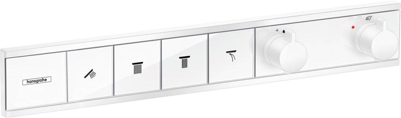 Hansgrohe UP-Thermostat Fertigset, für Fertigset 4 Verbraucher, matt, Farbe weiß Bild 2