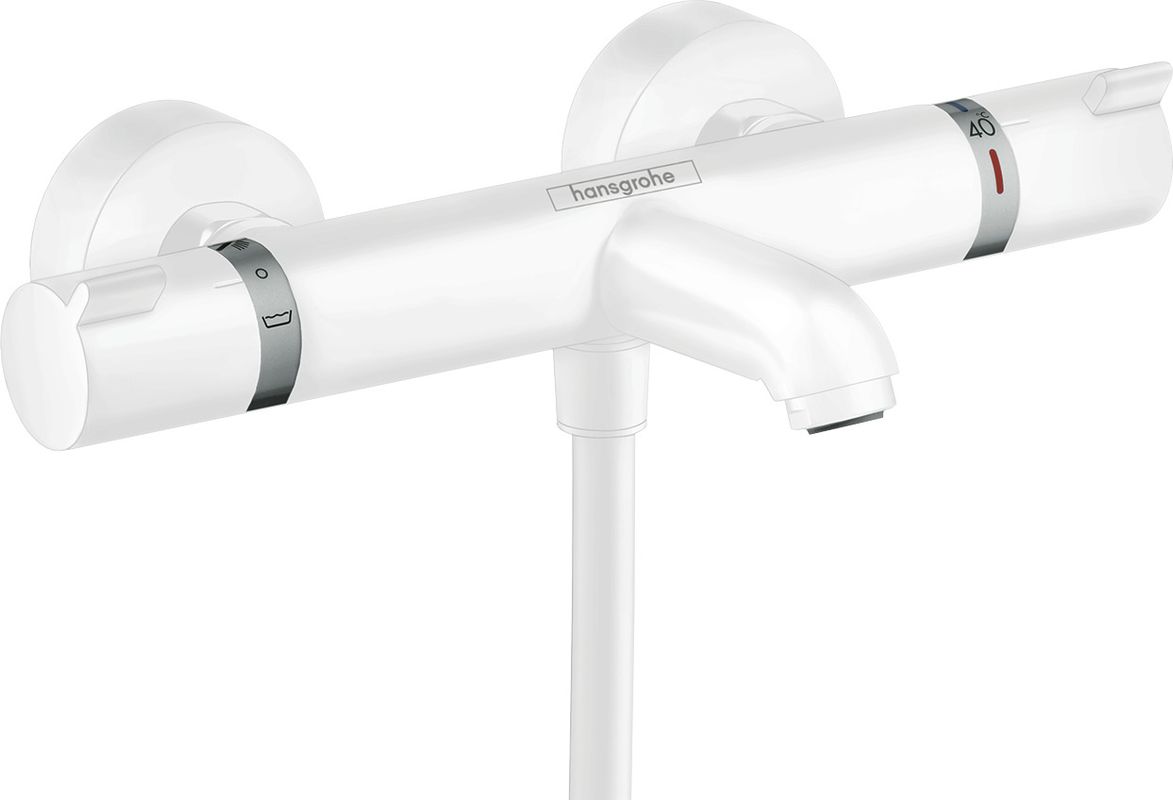 Hansgrohe Thermostat Ecostat Comfort Wanne Aufputz matt, DN 15, Farbe weiß Bild 1