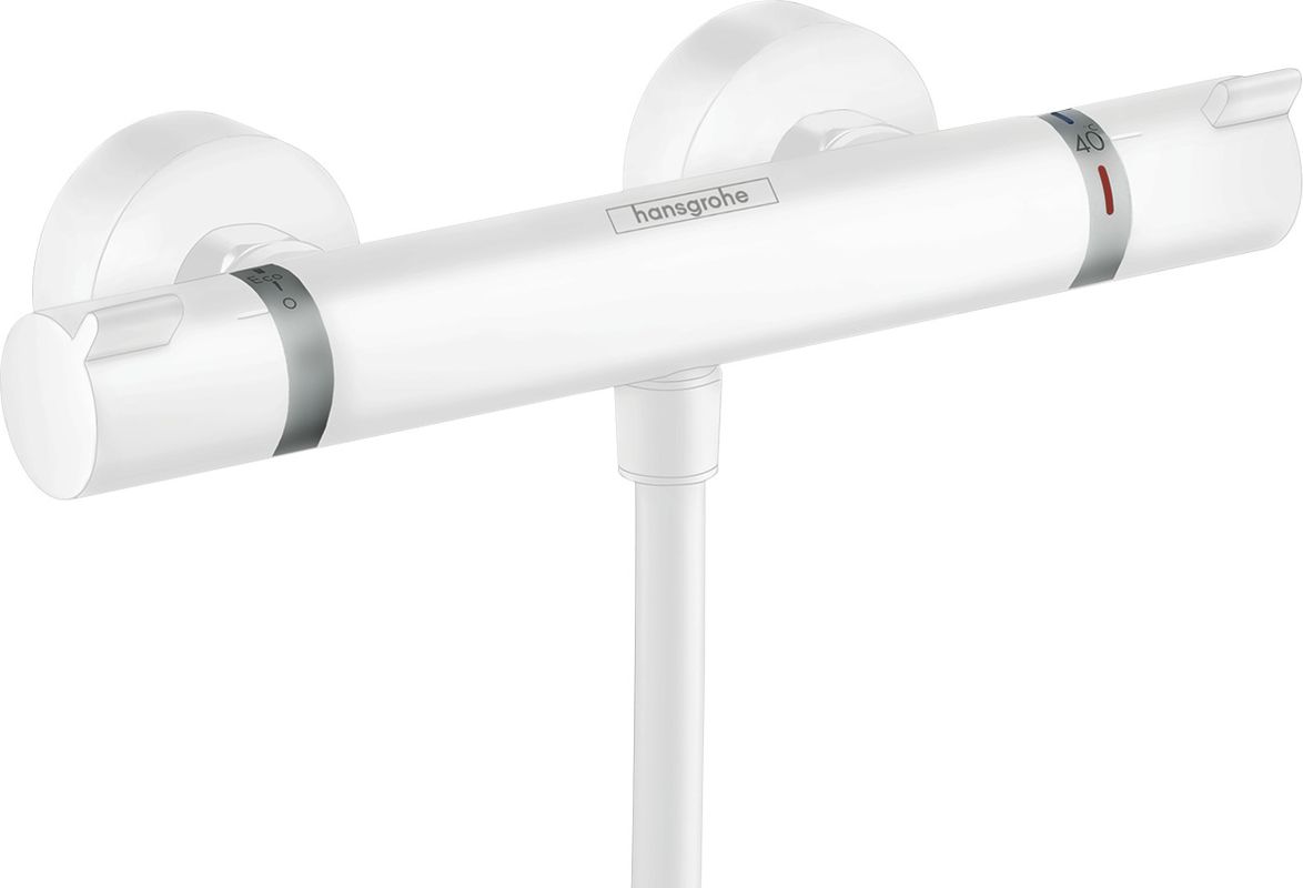 Hansgrohe Thermostat Ecostat Comfort Brausenmischer Aufputz matt, DN 15, Farbe weiß Bild 1